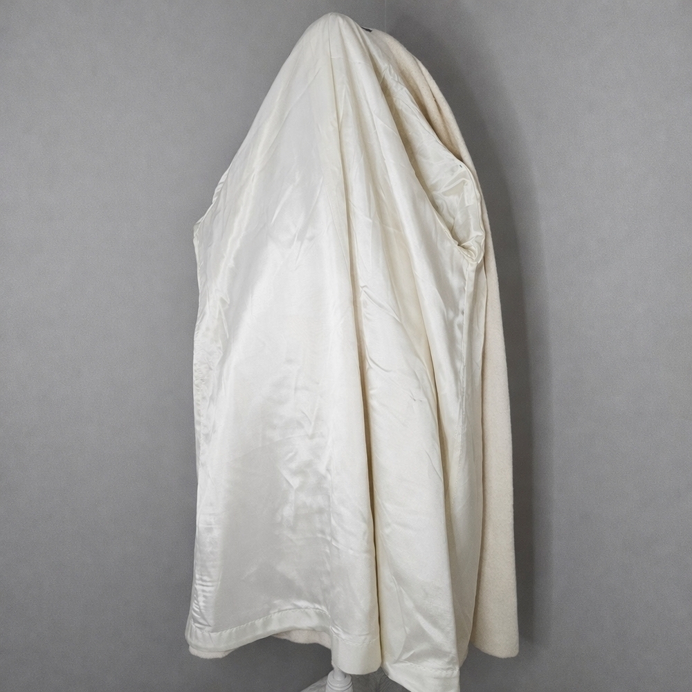 Vintage 1980s Alorna Cream Wool Car Coat | USA Made | Quiet Luxury | Size L - Picture 7 of 11